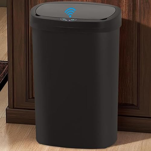 Cubo de basura automático de 13 galones50 litros con sensor de movimiento con tapa, cubo de basura de cocina sin contacto para oficina, dormitorio,