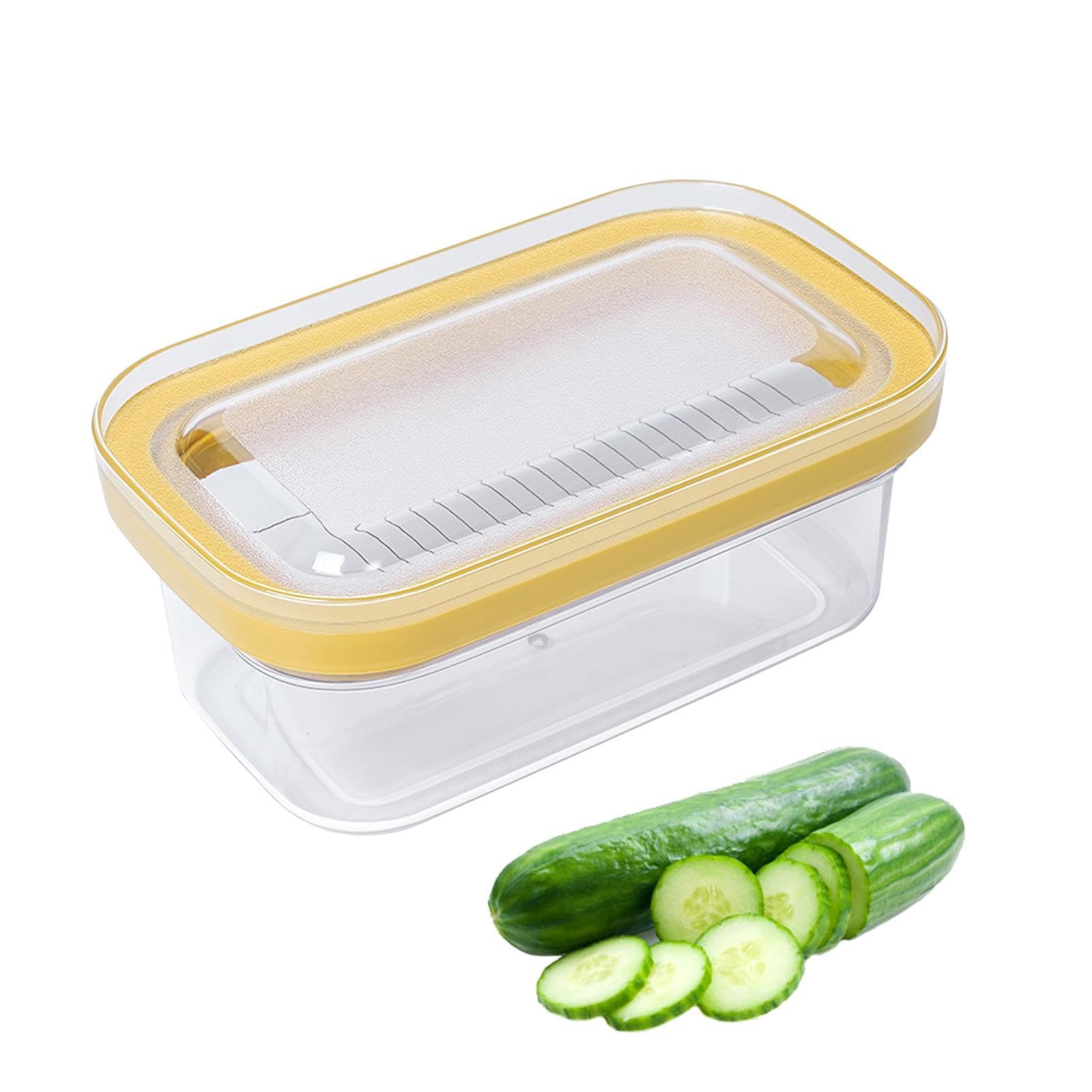 KLUFO Butter Cutter Container - Cheese Sealing Keeper | Reusable Butter Dish Sealing Silicone Lid, Refrigerated Butter Container for Cheese and Butter Storage