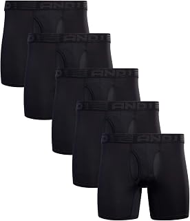 Men's Underwear – 5 Pack Performance Compression Boxer Briefs with Functional Fly (S-3XL)