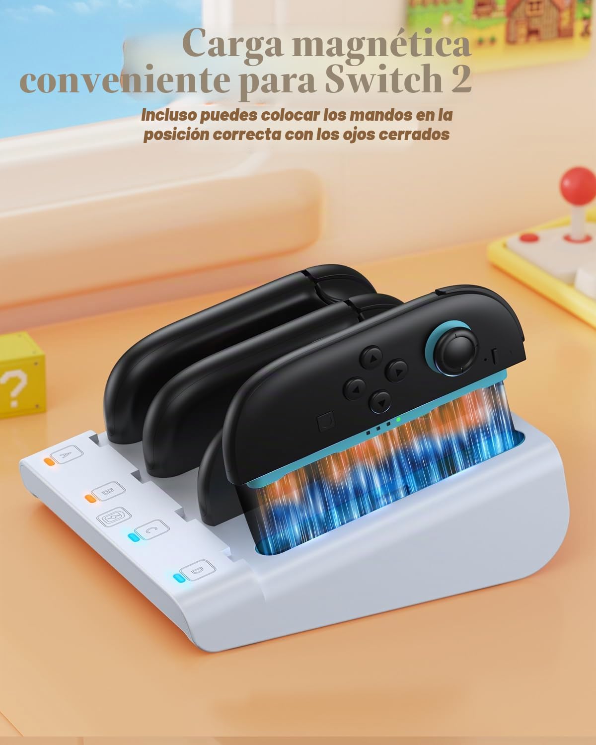 FASTSNAIL - Base de carga 8 en 1 compatible con Switch 1/2 para Nintendo Switch2 y Switch/OLED para Joy-Con2, estación de carga magnética de doble dirección para accesorios Joypad Switch2