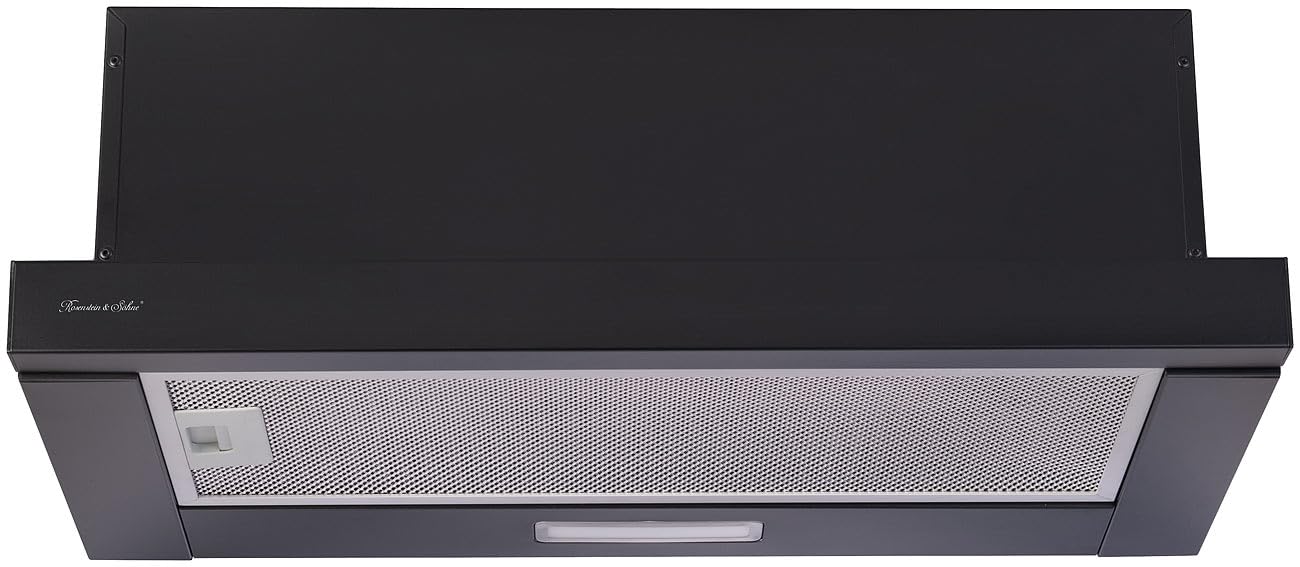 Rosenstein & Söhne teleskopowy okap kuchenny DAH-110, 60 cm, 350 m³/h, czarny