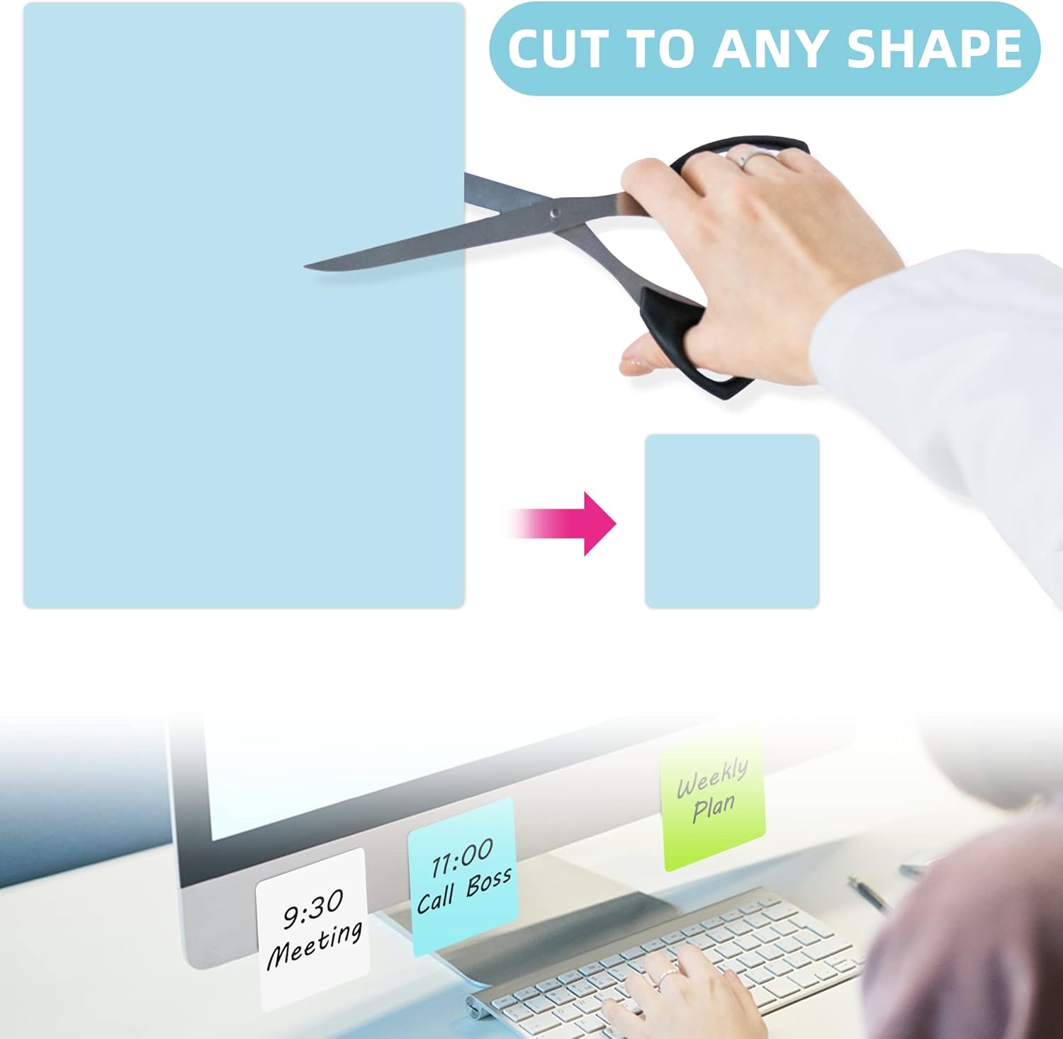 Dry Erase Board Sticker- Whiteboard Stickers-8.27''x11.69'' Removable Dry Erase Sheets- Fridge Dry Erase Paper for Wall/Desk/Refrigerator/Door/Locker/Home/Office/Classroom (Colorful-12Pcs)