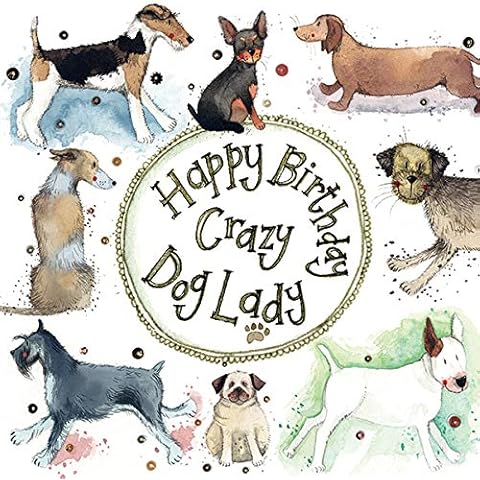 Alex Clark Crazy Dog Lady Birthday Foil Card Cover
