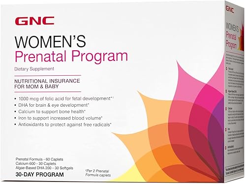 GNC Programa prenatal para mujeres  Sistema de suplementos diarios  Apoya el desarrollo saludable de tu bebé con zinc y hierro para necesidades