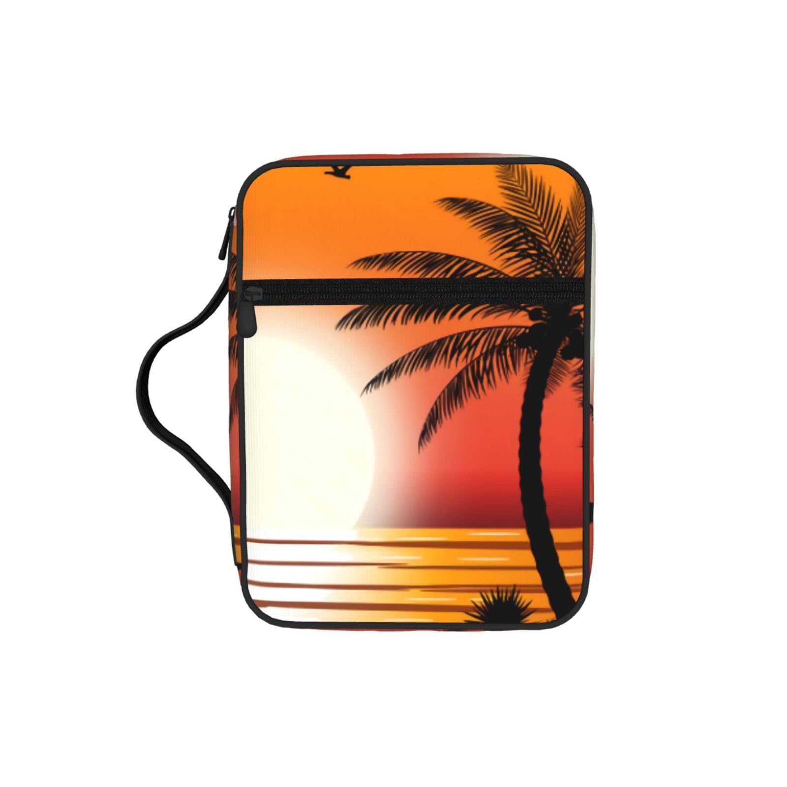 Palm Tree On Beach Bible Cover Case Waterproof Bible Bag With Handle Organizer Storage Book Cover For Bible Study