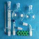 DONLAB Z0111 Glass Distilling Distillation Apparatus,24/40,500ml and 250ml Flask Chemistry Lab Glassware Kit