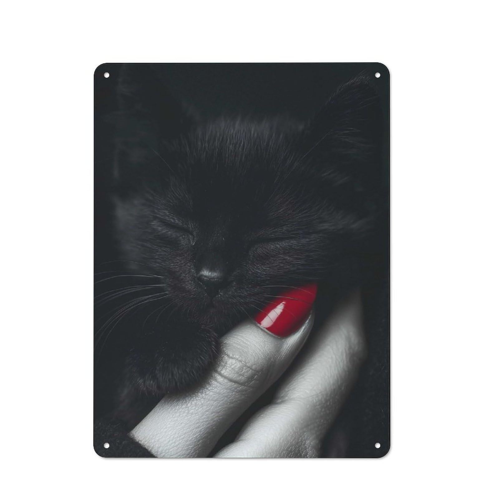 Junmoney Black Kitten In Hand Vintage Tin Sign 40X30cm Featuring For Bar Or Restaurant, A Decorative Christmas Gift For Bar Decor Enthusiasts
