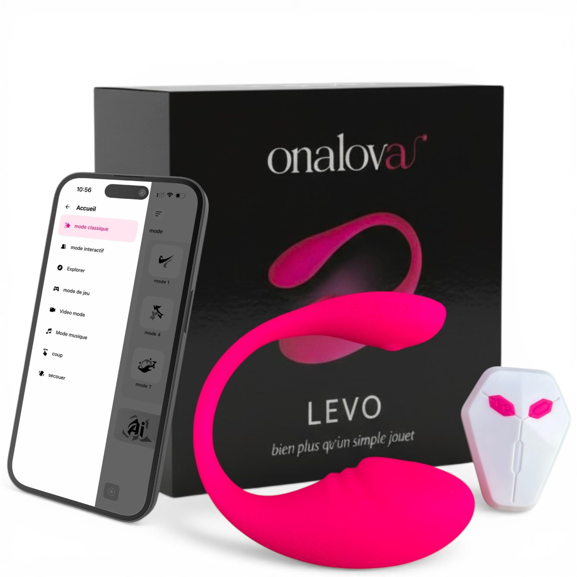 LEVO Oeuf Vibrant Connecté Téléphone Sex Toys Femme Couple à Distance Silencieux 45 dB, Télécommande 5m + App iOS Android, 9 Modes + Perso, IPX7 Étanche, Silicone Médical, USB