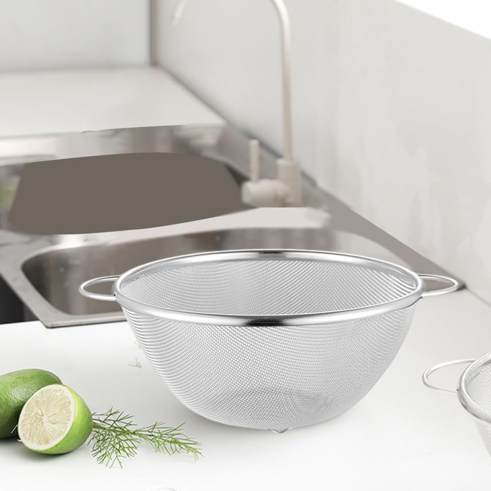 Tamiz de acero inoxidable 304 con base estable para drenaje de arroz de frutas y verduras