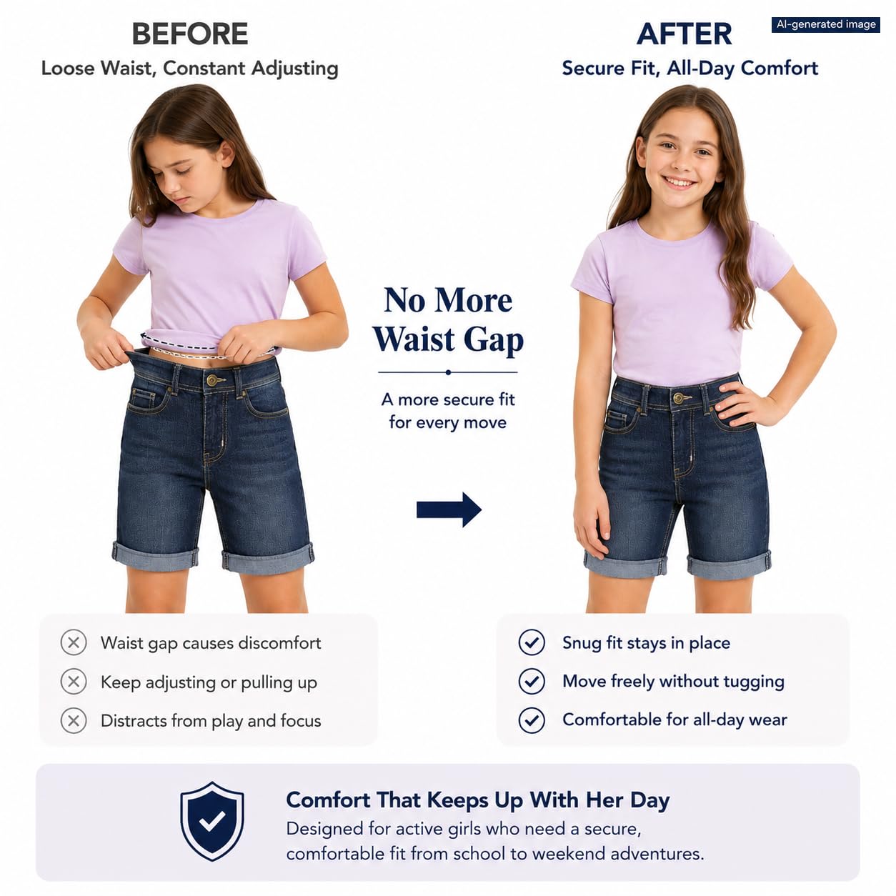 Bienzoe Fille Denim Jean Shorts