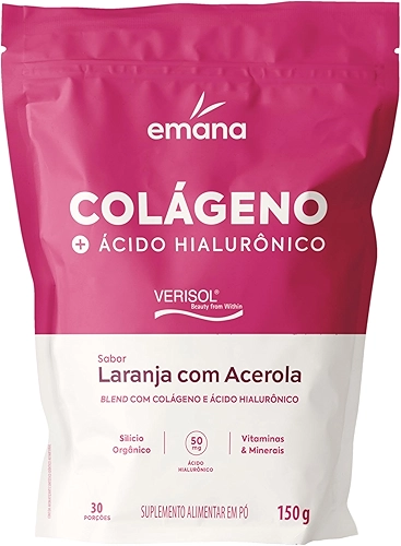 Emana Colágeno Hidrolisado VERISOL® + Ácido Hialurônico Sabor Laranja com Acerola - 150g