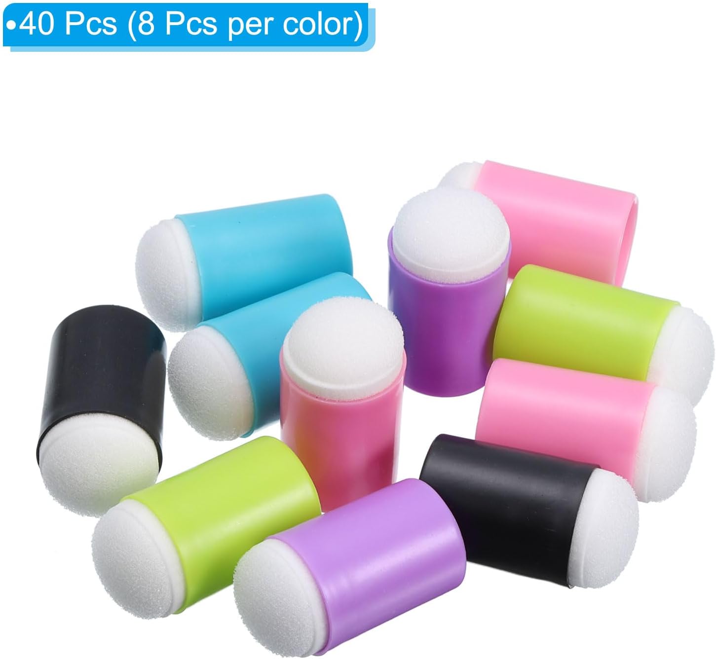 PATIKIL Finger Sponge Daubers, 40 Pack Finger Painting Sponge Set Craft Drawing Sponge Dauber for Art Ink Crafts Card Making Chalk