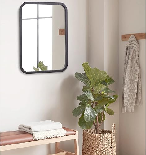 Miniatura 4 de AOAOPQ Espejo rectangular grande negro de 20 x 28 pulgadas para espejo de tocador de baño o espejo de marco de decoración de pared (horizontalVe
