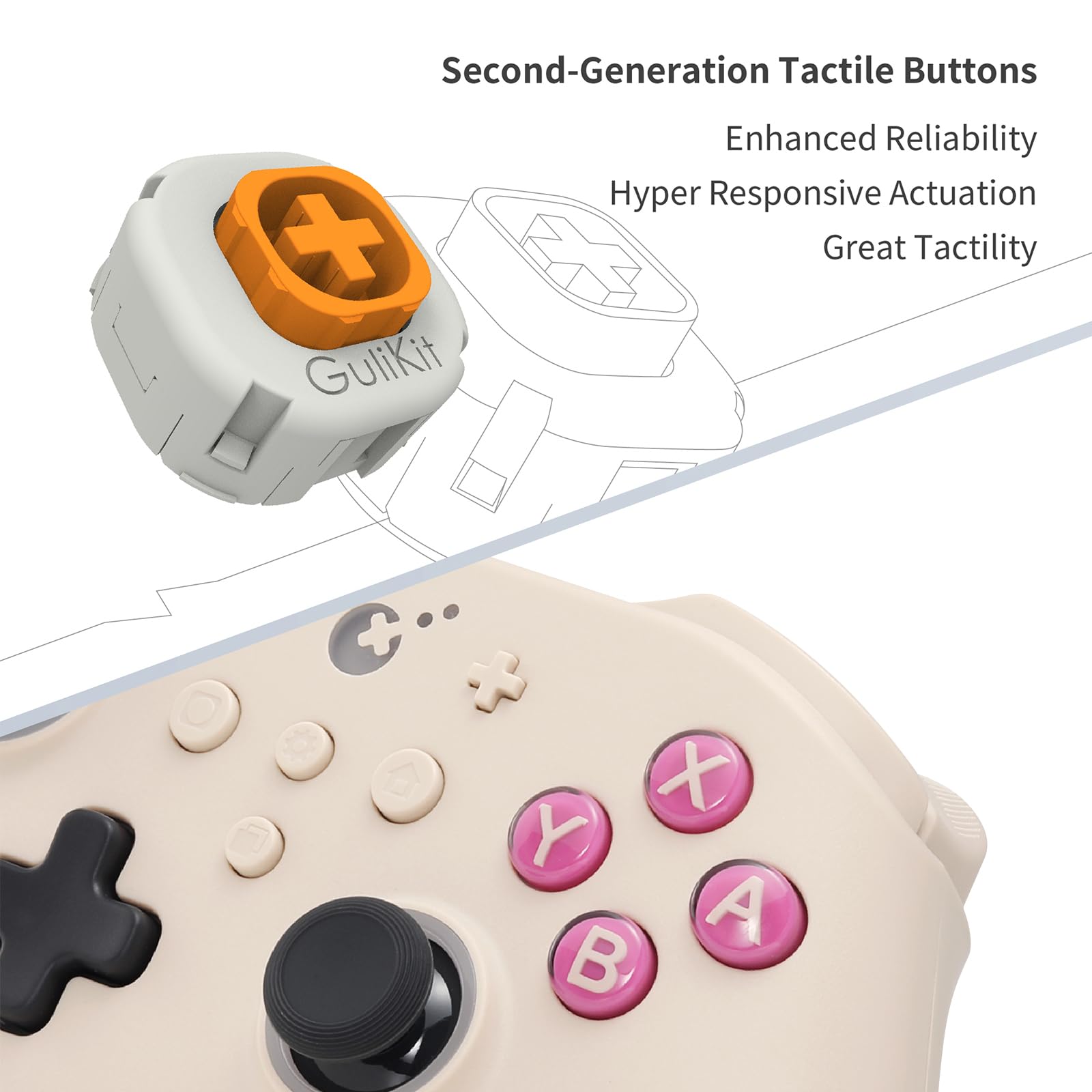 GULIkit KK3 Pro draadloze controller voor schakelaar/schakelaar OLED
