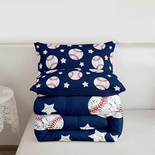 Miniatura 173 de Castle Fairy Juego de ropa de cama de béisbol, tamaño matrimonial, juego de edredón de 3 piezas para niños, niños, adolescentes, decoración