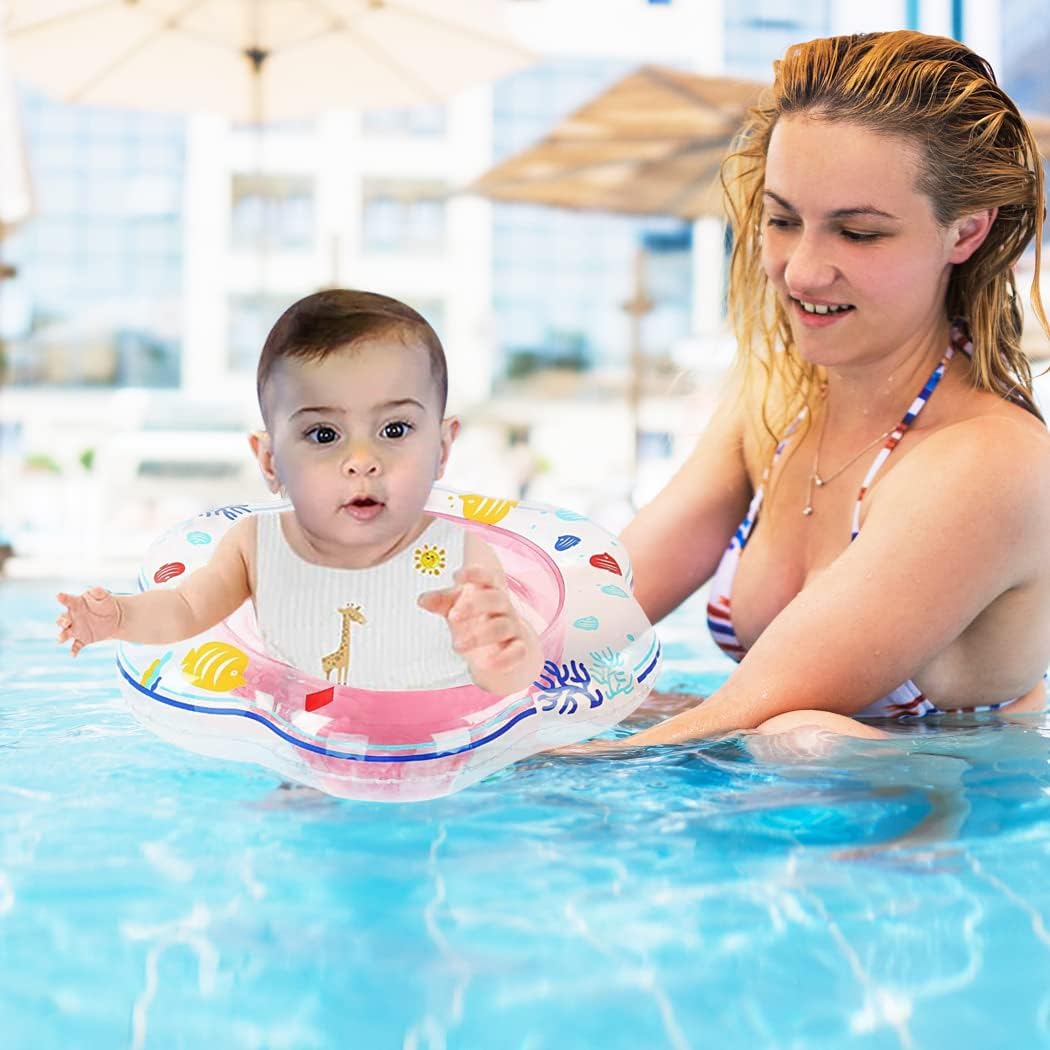 Arcimatto Baby Pool Floats, Inflatable Float Raft with Handle Safety Seat Double Airbag, Kids Swimming Ring Water Beach Floaties Party Toys, Toddler Swim Training for Infant of 6-36 Months