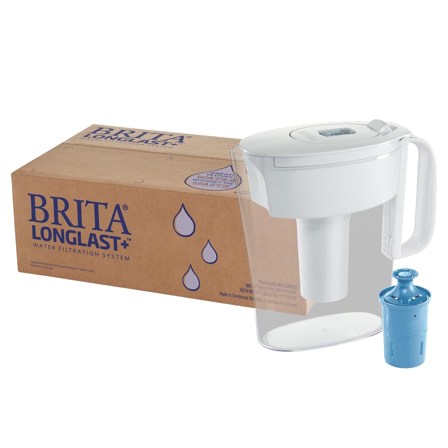 Brita Water Filter Pitcher for Tap and Drinking Water with 1 Elite Filter, Reduces 99% Of Lead, Lasts 6 Months, 6-Cup Capacity, BPA Free, White