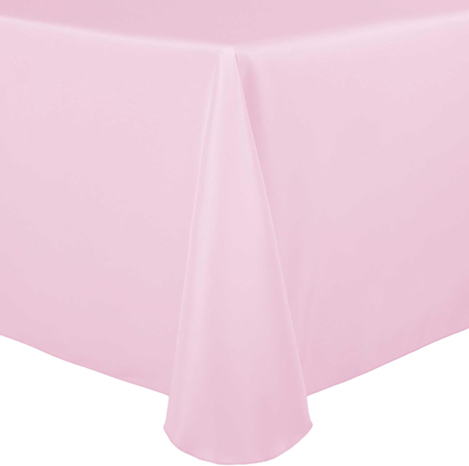 Ultimate Textile -2 Pack- 132 x 132-Inch Square Polyester Linen Tablecloth with Rounded Corners, Blush Ice Pink