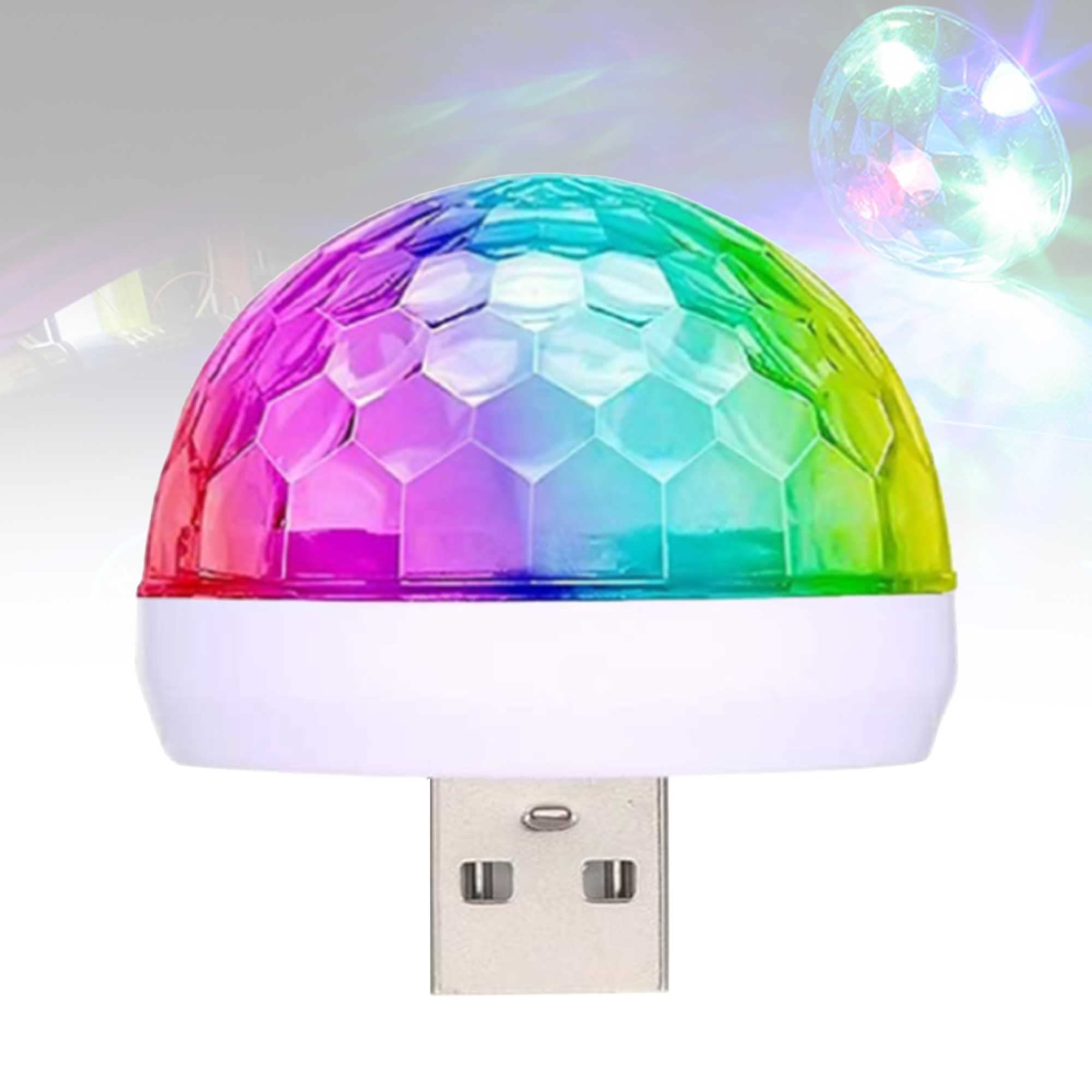 Buy Mini Car Disco Ball USB LED Disco Light Sound Activated Interior