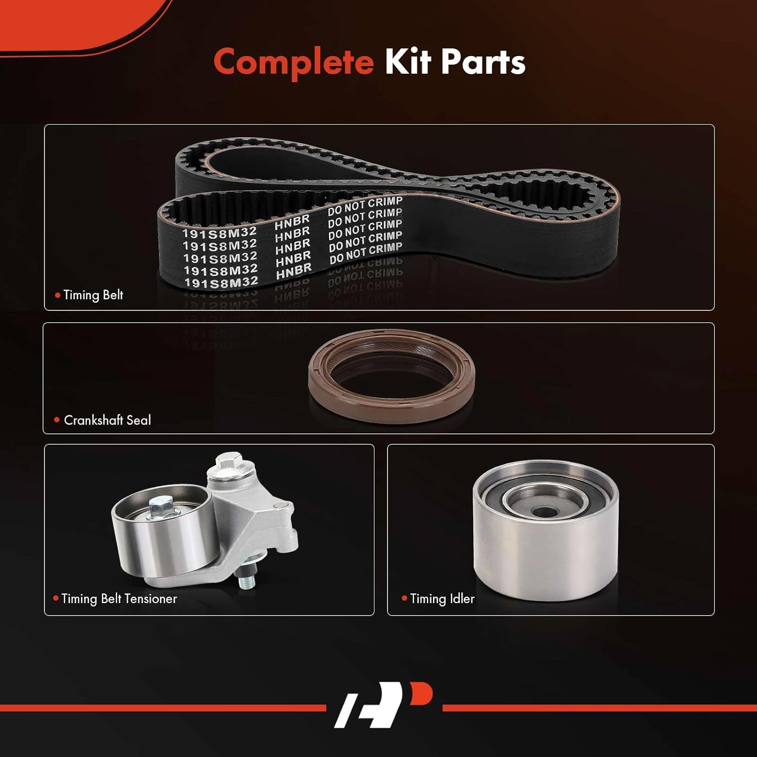 A-Premium Engine Timing Belt Kit Compatible with Honda, Acura & Isuzu Cars - Passport 1998-2002, SLX 1998-1999, Amigo 1998-2000, Axiom 2002-2003, Rodeo 1998-2004, Rodeo Sport, Trooper, VehiCROSS