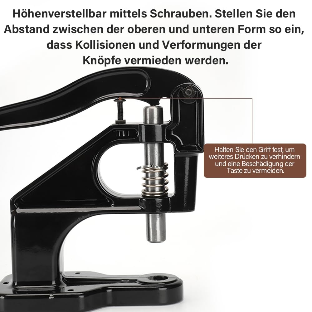 WUTA Ösenmaschine, Profi Ösenpresse Set, Handpresse Ösenzange für DIY Handwerk(Keine Matrizen,ohne Form)