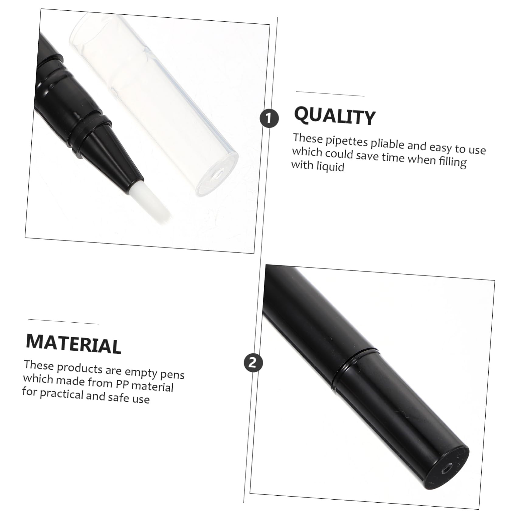 30 Stk Drehstift für Nagellack klarer Lipgloss Kosmetikbehälter mit Pinselspitze nagellack aufbewahrung nail polish set drehender Stift leerer Lippen-Make-up-Stift Plastik Black