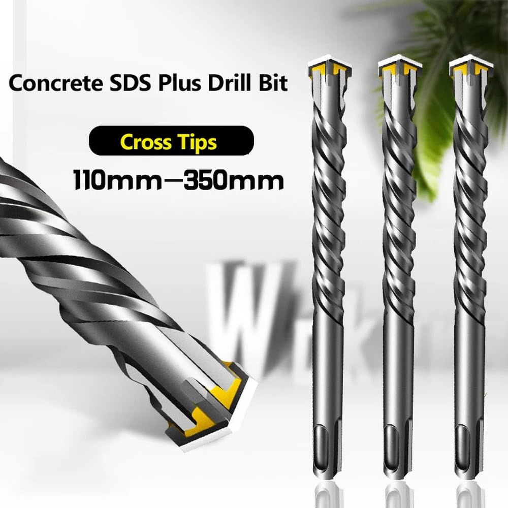 Wiertło SDS Plus do betonu, krzyżowe, 4 ostrza, 150 mm, cegła murowana, młot elektryczny, wiertła do muru, 12 x 150 mm