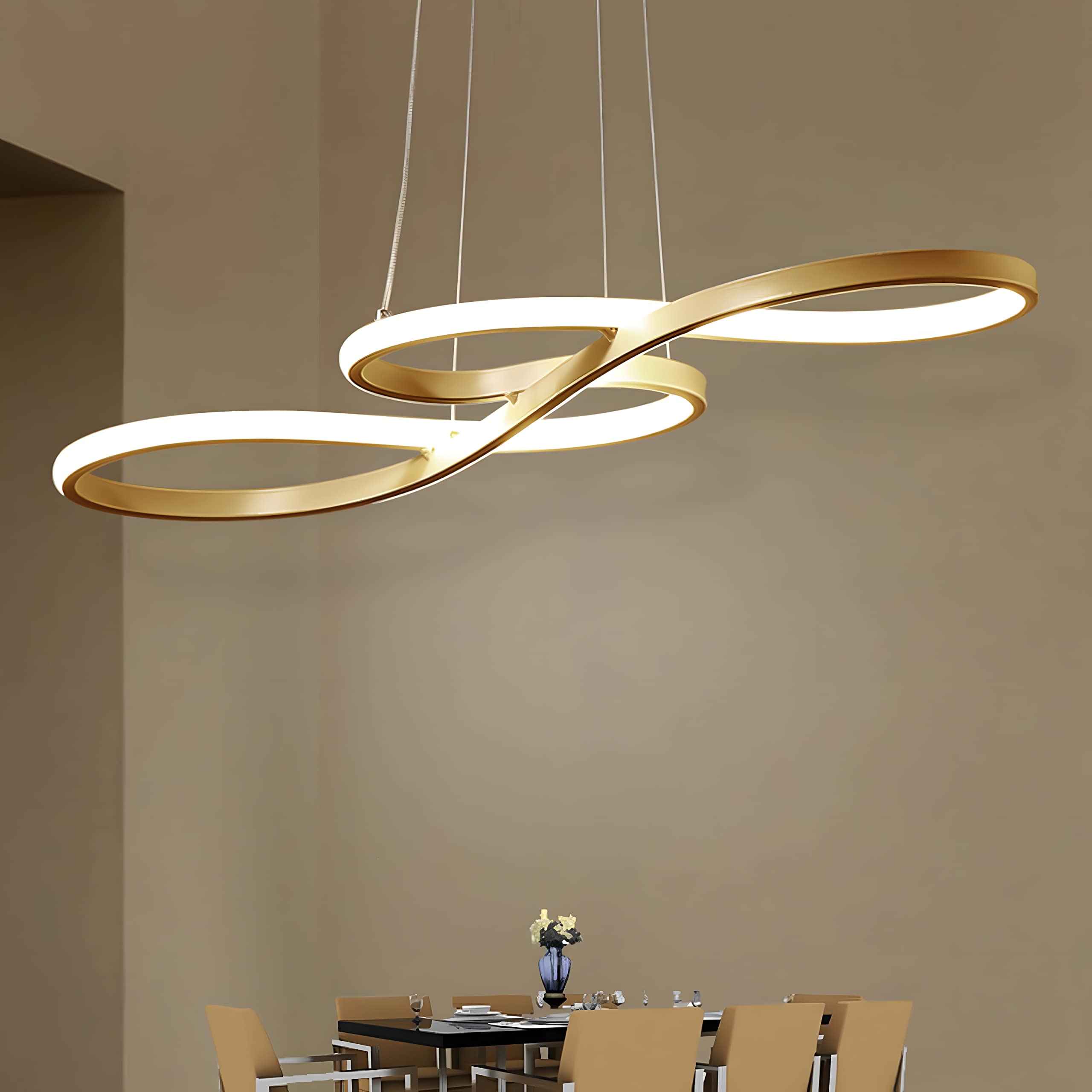 Lustre LED moderne musique dimmable avec télécommande pour salon