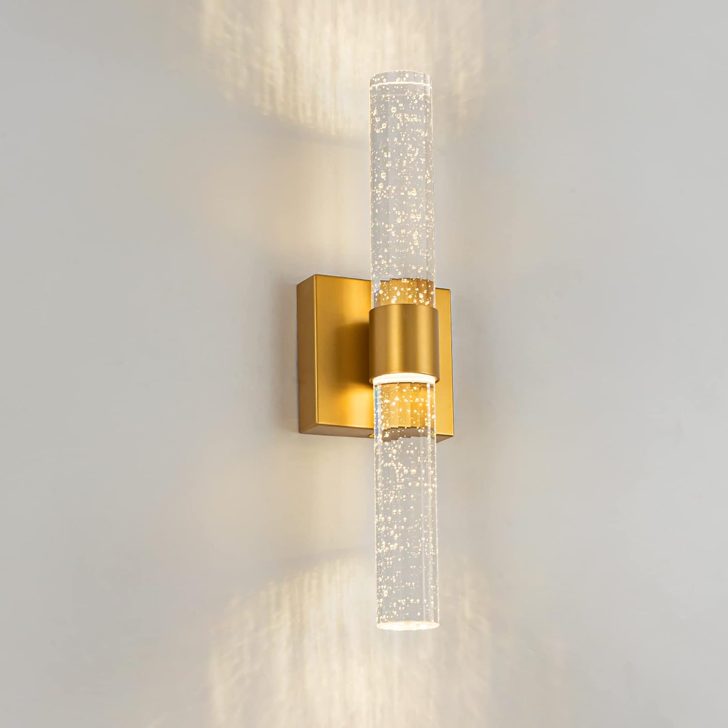 ADXEICE Bathroom Vanity Light Gold Wall Sconce 3000K Crystal Bubble