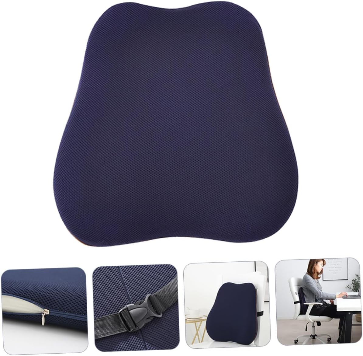 Lumbar Support Pillow Office Car Seat Pressure Relief Memory Foam Waist Pillow Comfortable Back Support Cushion