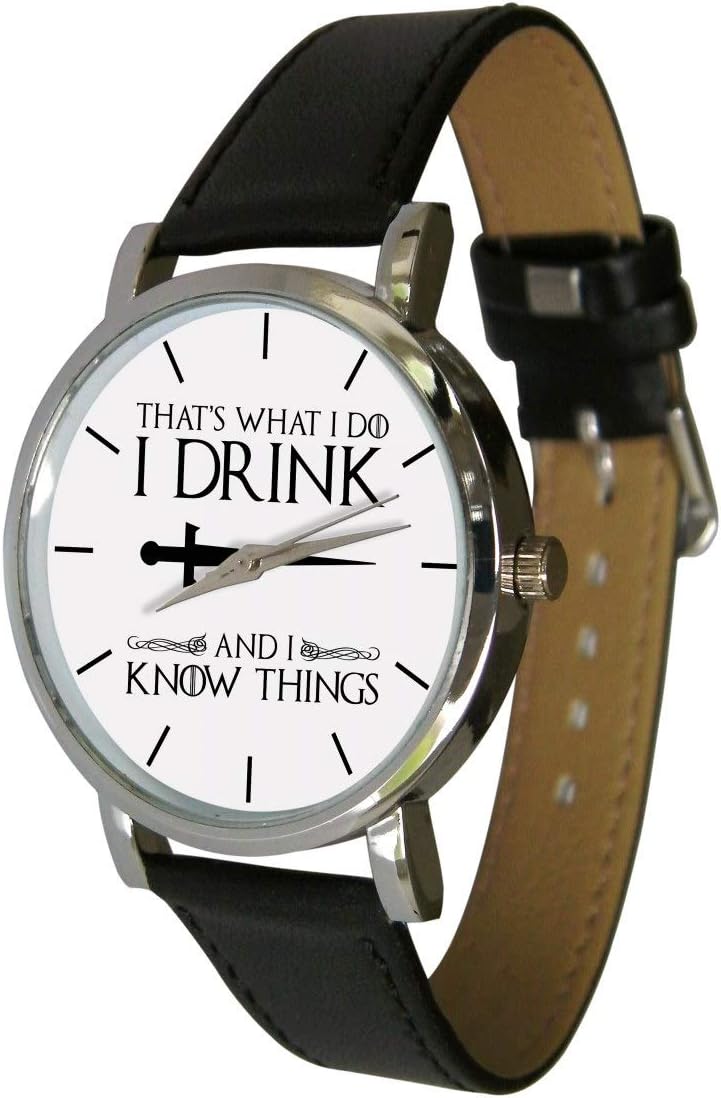 Your Watch Design. Unisex Adult Size. Analogue, Quartz Movement, Leather Strap. Drink and Know Things