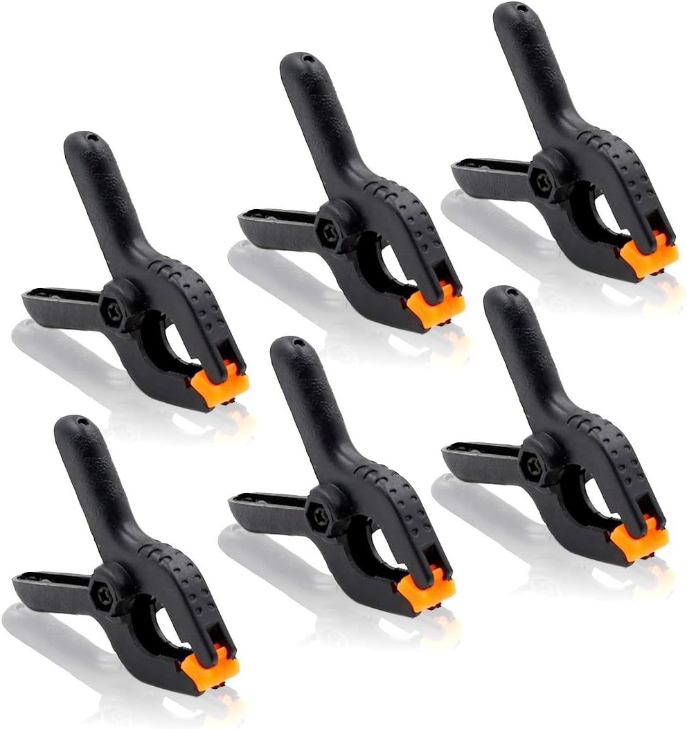 Luomorgo 20pcs Adjustable Nylon Mini Spring Clamps 2 inch Muslin Clamps for Photo Studio Backdrops Woodworking DIY Projects (2inch)
