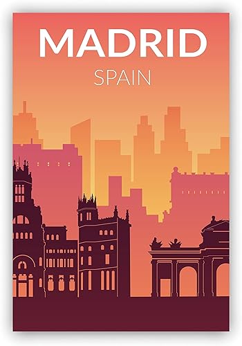 Miniatura 4 de Póster de ciudad del mundo de color sólido, impresión moderna de España Madrid, póster moderno de Madrid, decoración de pared de oficina, regalo