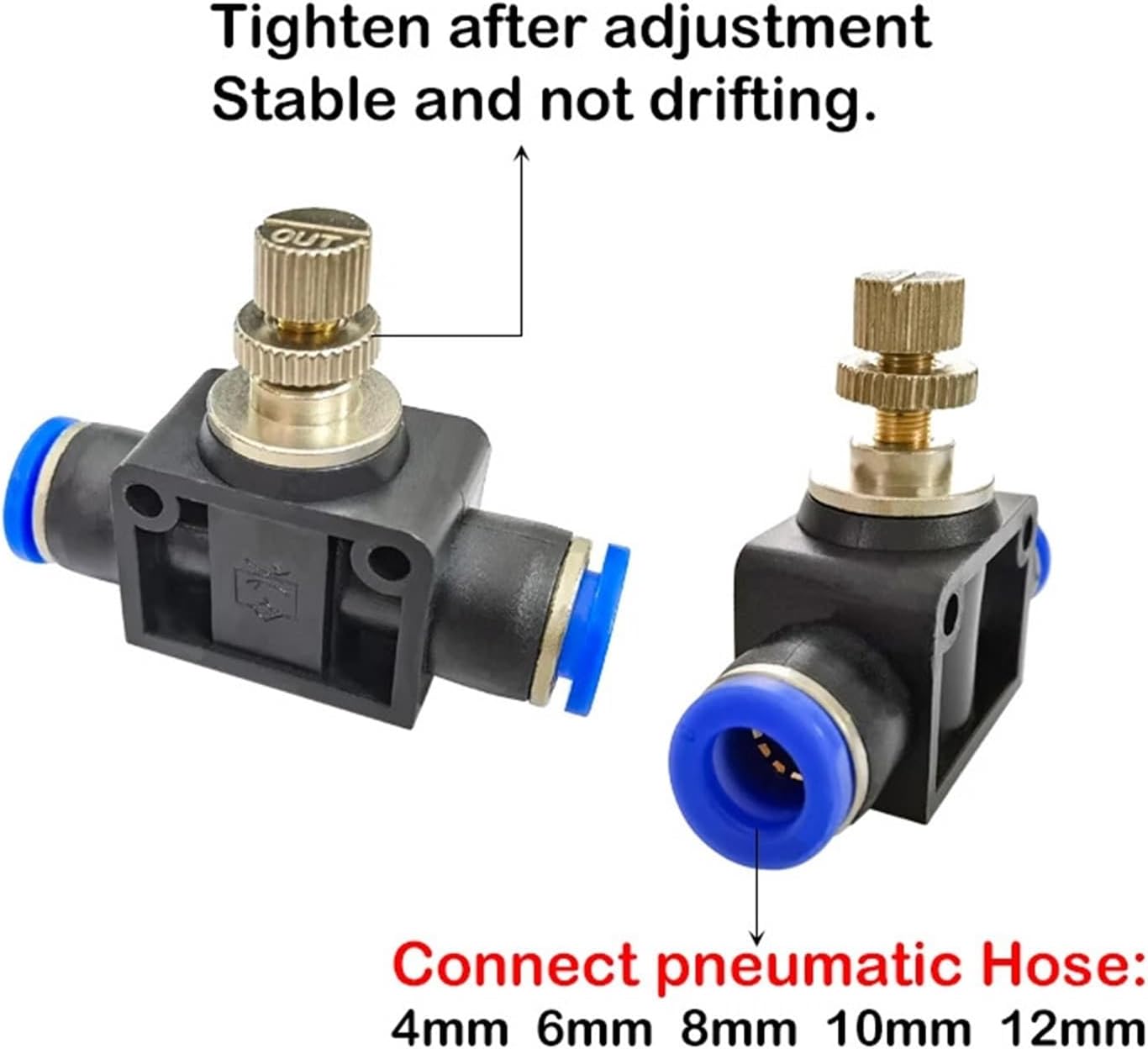 6PCS LSA Pneumatic Fittings Adjustable Flow Control Valve Speed Air Pressure Regulator Valves Throttle Quick Release Fitting(LSA8 (6PCS A Lot))