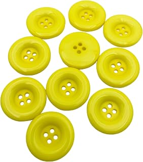 40pcs Resin Buttons 1 inch Round 4 Holes Buttons-Coats Suits Shirts Trousers Buttons for DIY Clothing Sewing Accessories 25mm (Yellow) A684