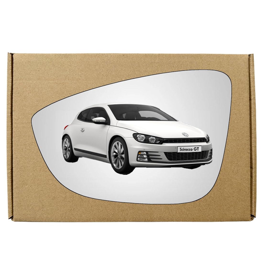 GAPlus Replacement Wing Mirror Glass Compatible Left with Volkswagen VW Scirocco 2008-2017 STICK-ON Left Passenger Near Side with Blind Spot