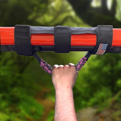 Miniatura 10 de KOHUIPU Asas de agarre de barra antivuelco de cuerda de paracaídas prémium para Jeep Wrangler YJ TJ JK JKU JL JLU Sports Sahara Freedom Rubicon