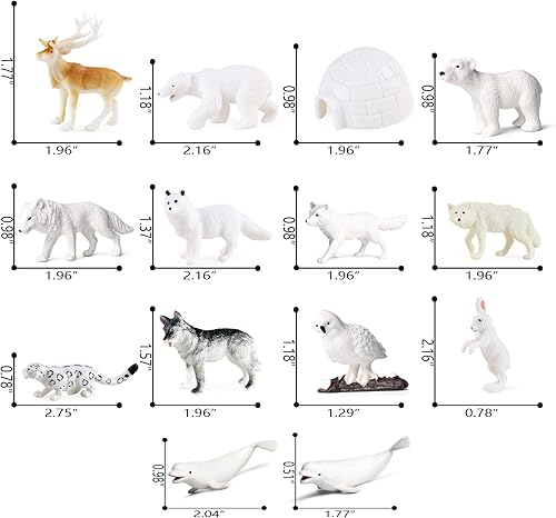 Miniatura 3 de SIENON Paquete de 26 figuras de animales polares, mini figuras de animales marinos antárticos árticos de plástico, pingüino, oso polar, morsa, búho