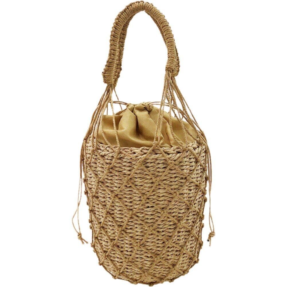 Sac en paille tissé main et pochette de plage d'été pour femme
