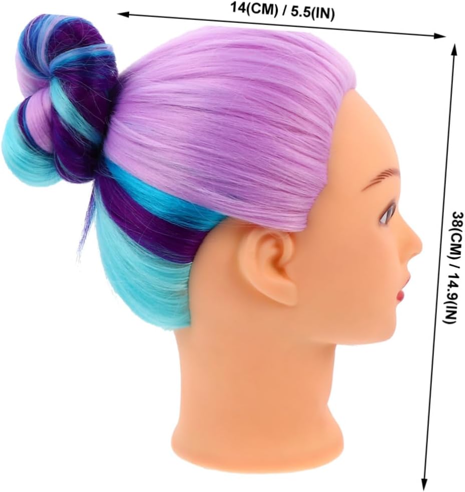 Didiseaon Wig Mannequin Training Head with Long Hair 4-Color Cherry Blossom Set Hairdresser Practice Manikin Doll for Braiding Styling and Cosmetology Salon Use