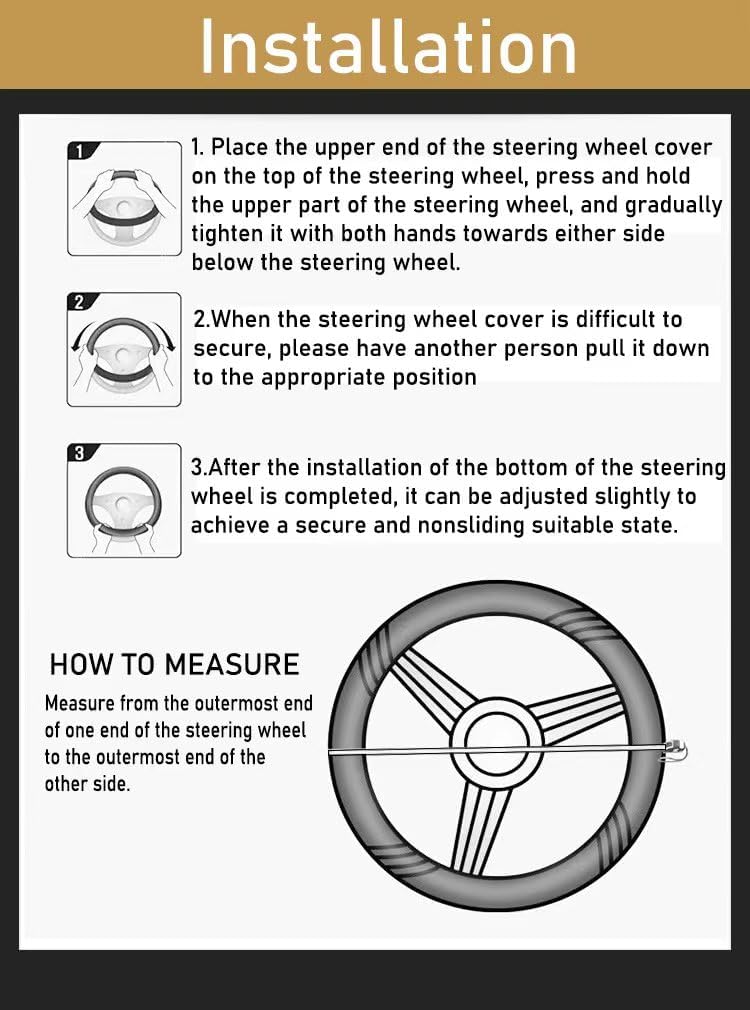 Wood Car Steering Wheel Cover Rubber Inner Ring All Car Universal Four Seasons Universal Thin Fiber Leather Anti-Slip 16 17 18 19inch for Truck (18inch, Black)