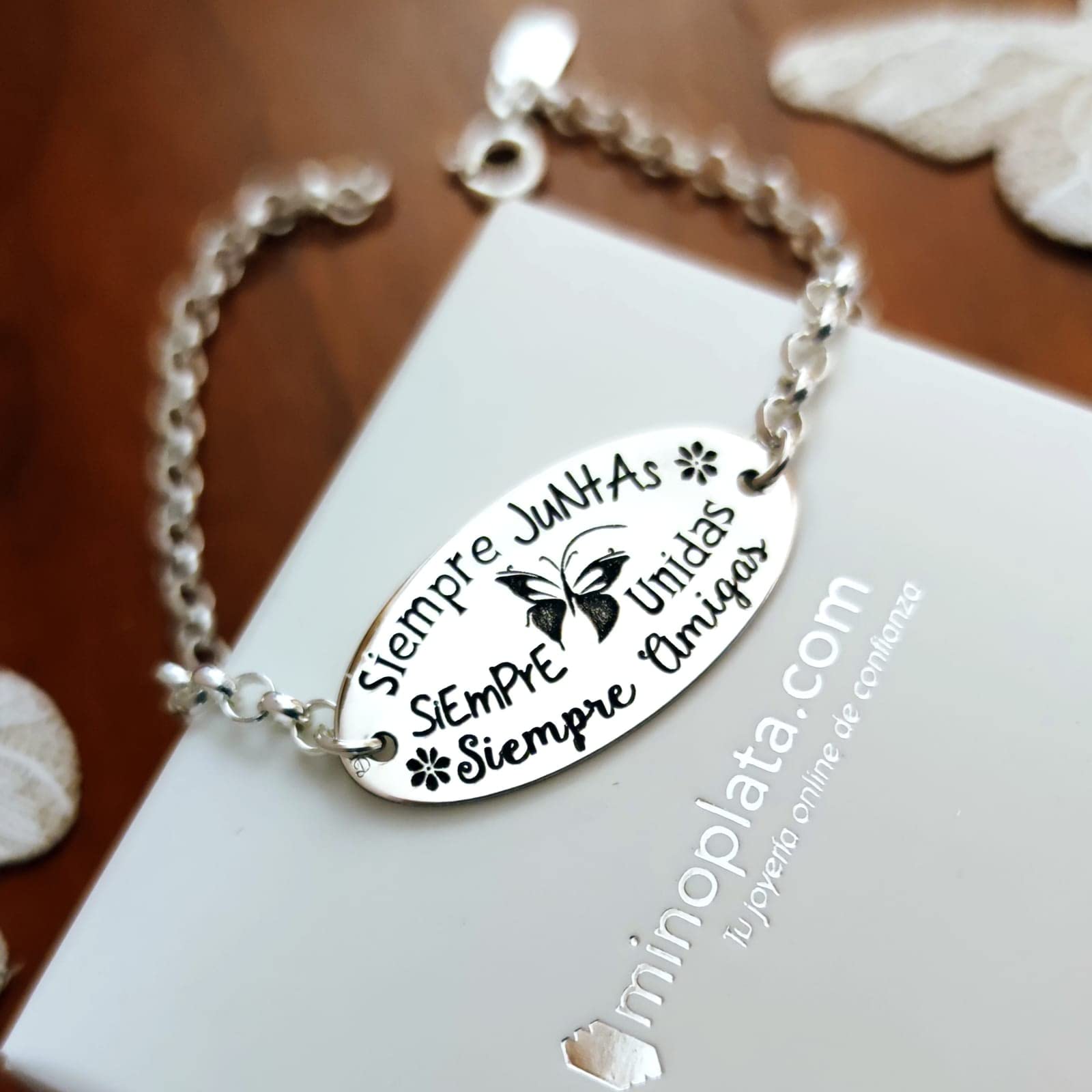 Pulsera para Amigas en Plata de Ley Siempre Juntas para Esa Mujer Especial Que está en los Mejores y en los peores Momentos