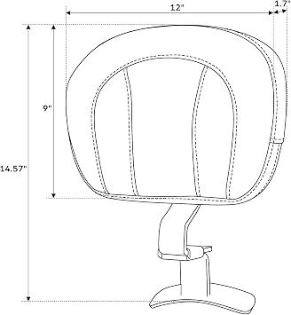 TCT-MOTORPARTS Driver Rider Backrest Pad Fits for Harley Touring 2009-2023 Road King Street Road Electra Glide Ultra Black Stitching