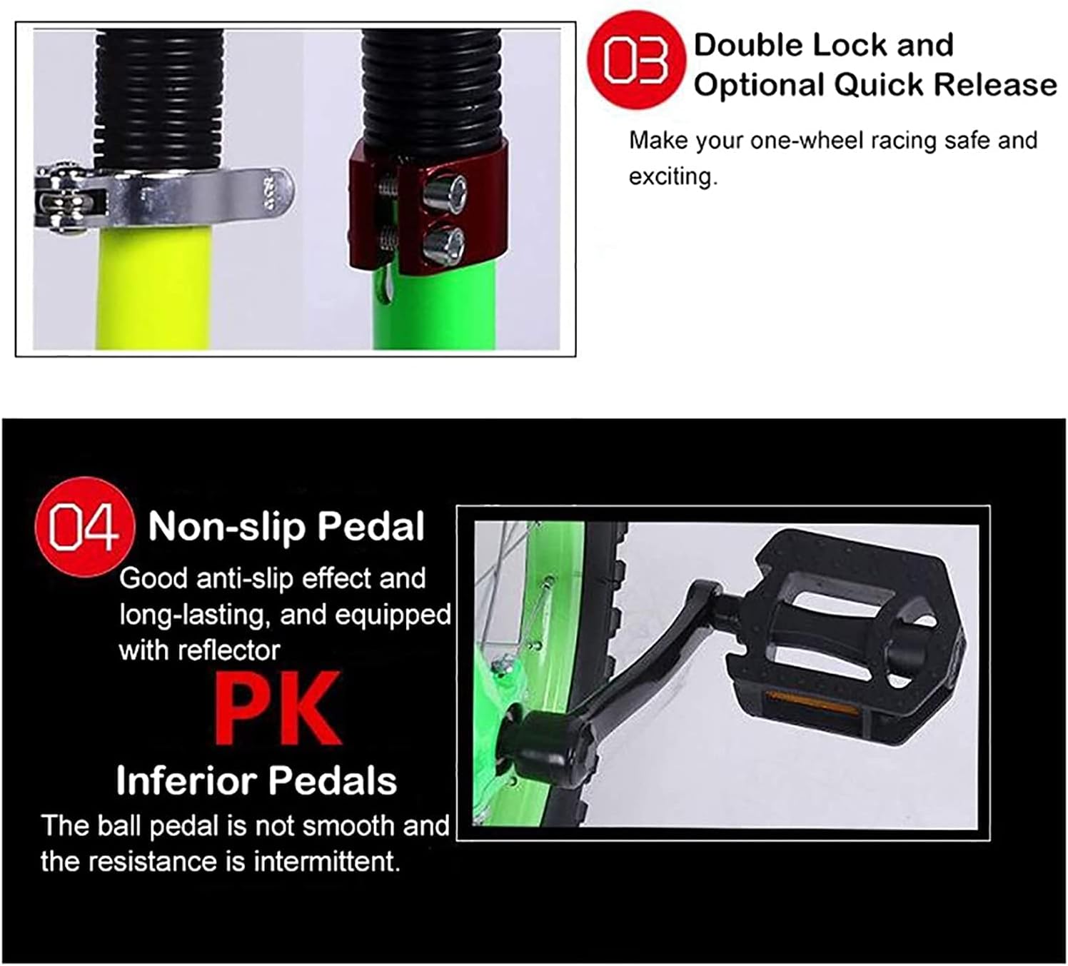 18inch Wheel Unicycle with Skidproof Mountain Tire for Young Adults Weight Loss/Travel/to Enhance/Physical Fitness