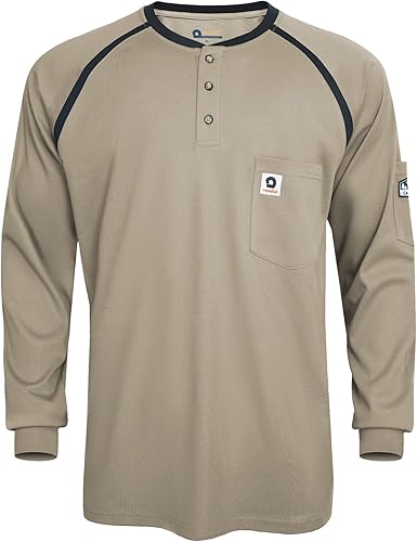 Camisas FR para hombre, NFPA2112, camisas resistentes al fuego, 5.5 onzas, ligeras, de manga larga, camisetas ignífugas