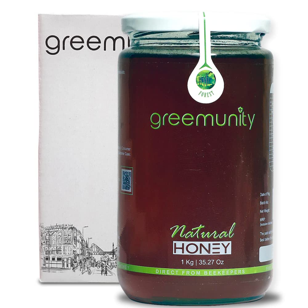 GREEMUNITY | JIM CORBET FOREST HONEY | 1kg Family Pack | Wild Forest Organic Honey | Deep Forest Honey | Raw Honey