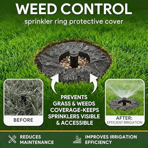 Sprinkler Head Protector, Imitate Stone Resin Donut Sprinkler Cover(2 Pack) by HappyAlley - Image 3