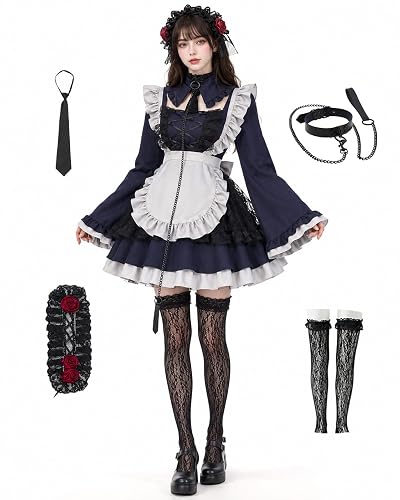 INUMZE Marin Kitagawa Cosplay Costume Women Maid Dress My Dress Up Darling Halloween Outfit Full Set - 3X-Large