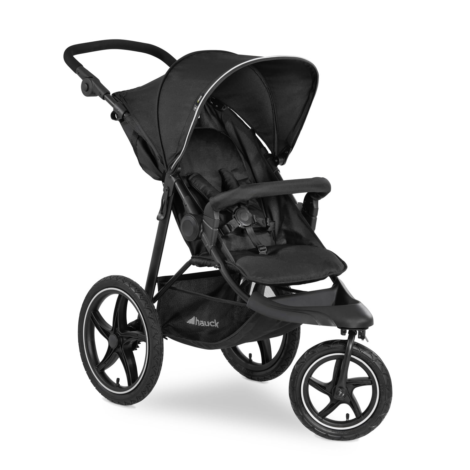 Hauck Runner 2 All-Terrain Pushchair with XL Pneumatic Tyres, Adjustable Reclining Seat, UV 50+ Canopy, Height-Adjustable Handlebar, Large Basket, Up to 22 kg, Black-image-49