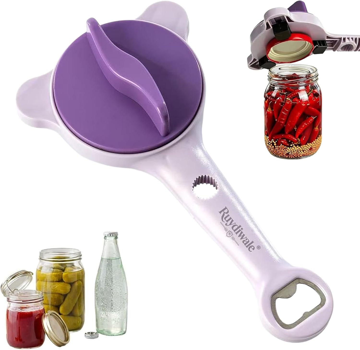 2026 New 4-in-1 Jar Opener - Adjustable Stainless Steel Lid Remover for Seniors & Arthritis Sufferers, Fits Kitchen Jars, Bottles & Cans